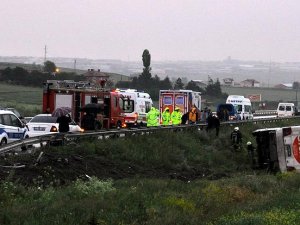 Çorum'da otobüs devrildi: 21 yaralı