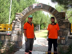 Seydişehir'de şehitliğe bakım