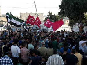 İdlib'de Türkiye'ye destek gösterisi