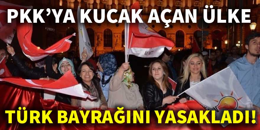 PKK'ya kucak açan ülke Türk bayrağını yasakladı!