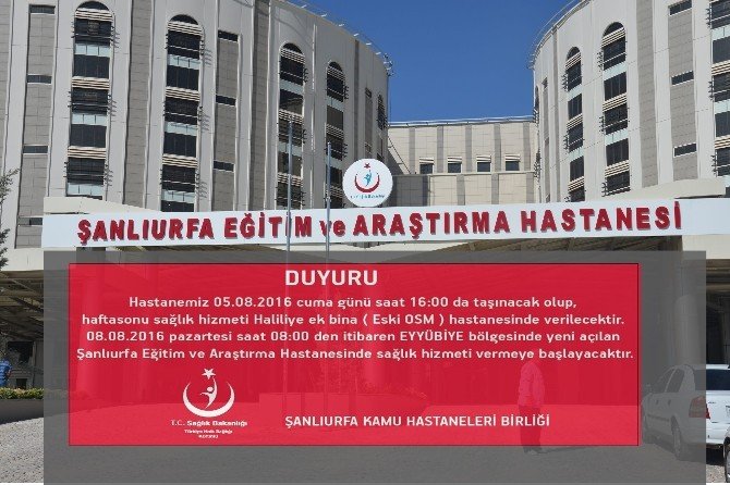 Şanlıurfa Kadın Hastalıkları ve Doğum Hastanesi Taşınıyor