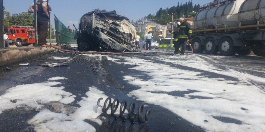 Tanker sürücüsü yanarak can verdi