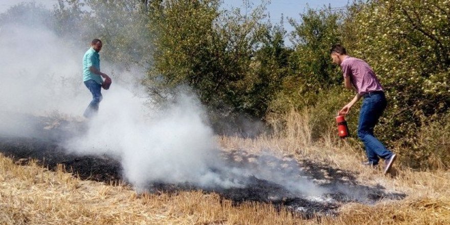 Hayrabolu’da anız yangını korkuttu