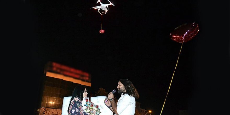 Drone ile 'evlenme teklifi'