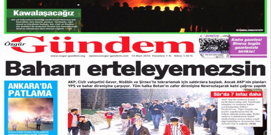 PKK'nın yayın organı Özgür Gündem gazetesi kapatıldı