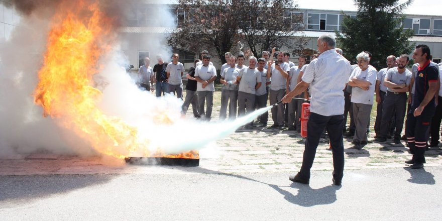 Sarayönü'nde PVC işçilerine yangın eğitimi