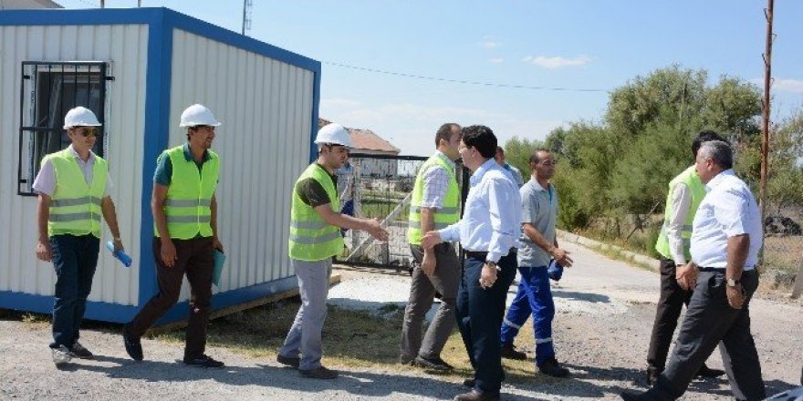 Aksaray’da içme suyu projesinde şantiye binaları kuruldu