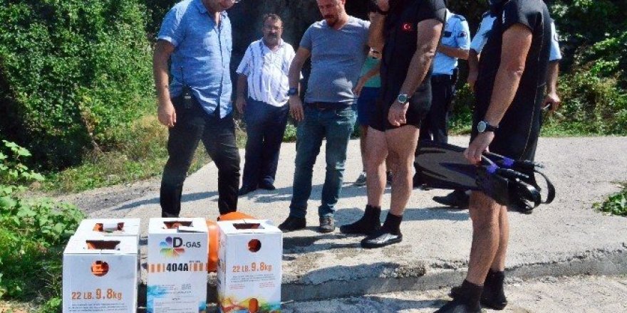 Boş klima tüpleri ekipleri alarma geçirdi