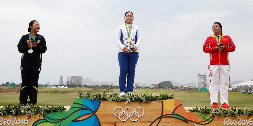Golf kadınlarda altın madalya In-bee'nin