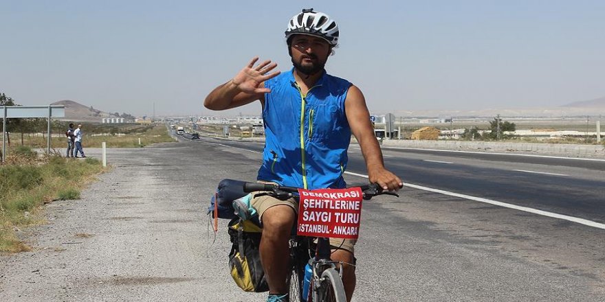 Şehitler için 950 kilometre pedal çevirdi