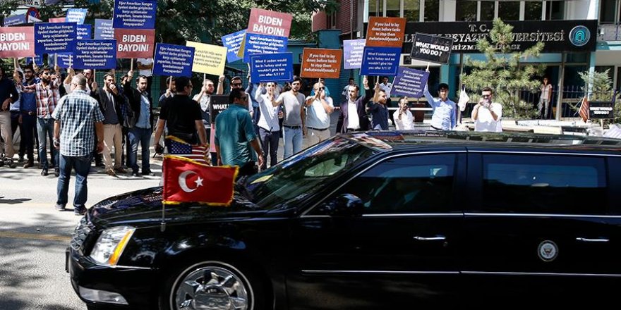 Başkentte 'Biden' protestosu