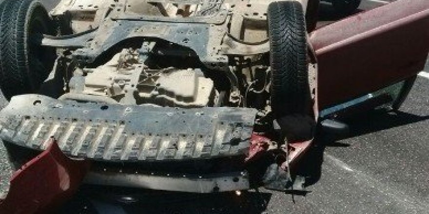 Mut’ta otomobil takla atıp ters döndü: 1 yaralı