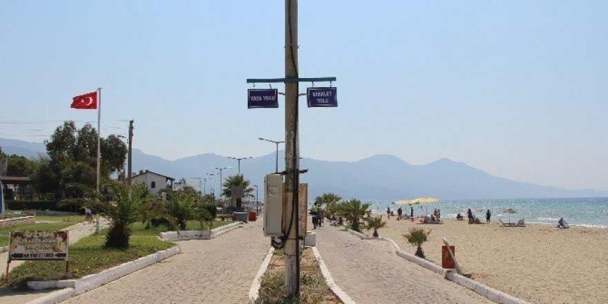 Davutlar ve Güzelçamlı’daki bisiklet ve yaya yoluna düzenleme