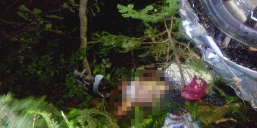 Yoldan çıkan otomobil uçuruma uçtu: 1 Ölü