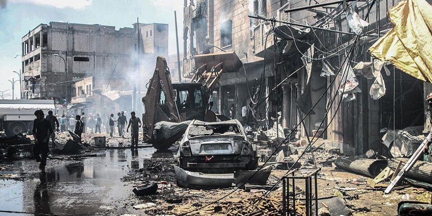 Esed rejimi İdlib'de çarşıyı bombaladı: 28 ölü, 41 yaralı