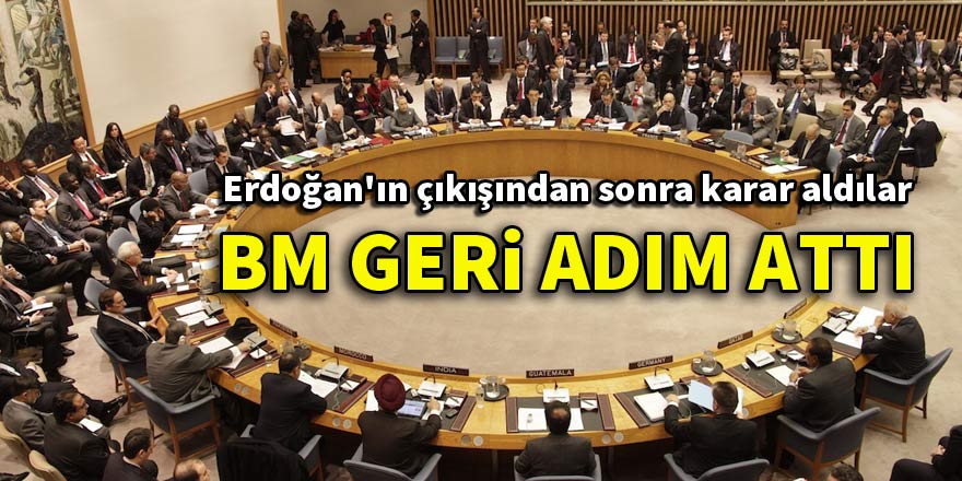 Birleşmiş milletler geri adım attı