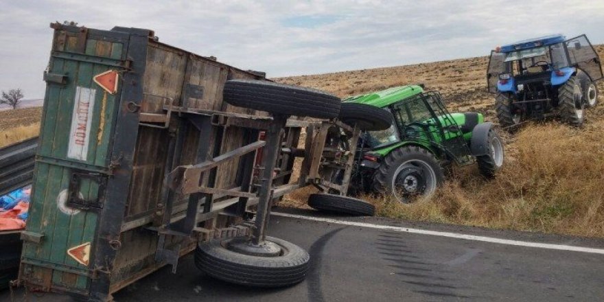 Tekirdağ’da traktör römorku devrildi: 1 yaralı