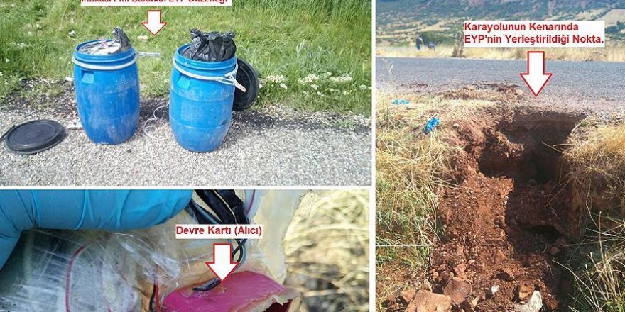 Teröristlerce yola tuzaklanan patlayıcı imha edildi