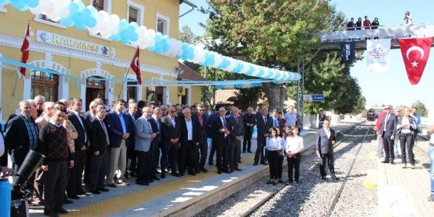 Karaman-Konya hızlı tren hattının elektrifikasyon sisteminin temeli atıldı