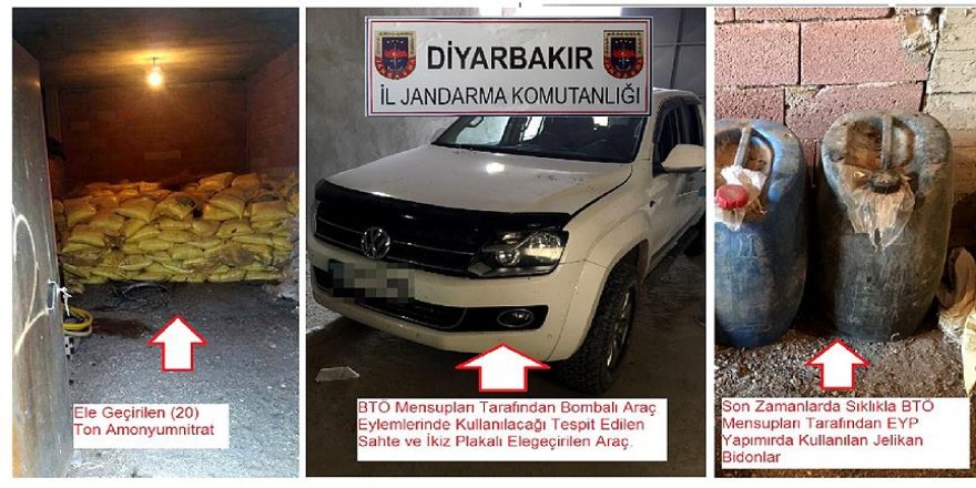 Terör operasyonunda çalıntı araç ile 20 ton amonyum nitrat ele geçirildi