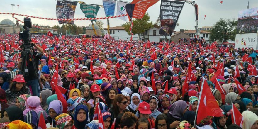 Konya'da Erdoğan mitingi için heyecan zirvede