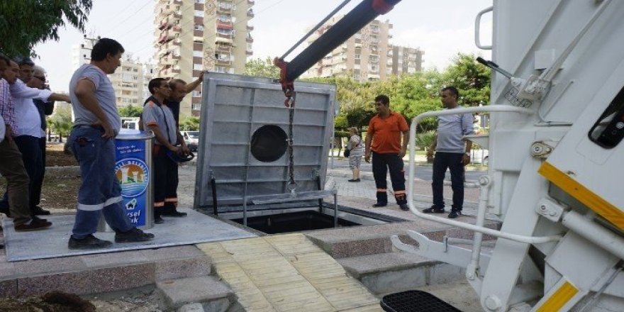 Mezitli’de çöpler yerin altına iniyor