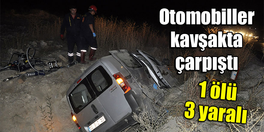Konya'da otomobiller kavşakta çarpıştı: 1 ölü, 3 yaralı