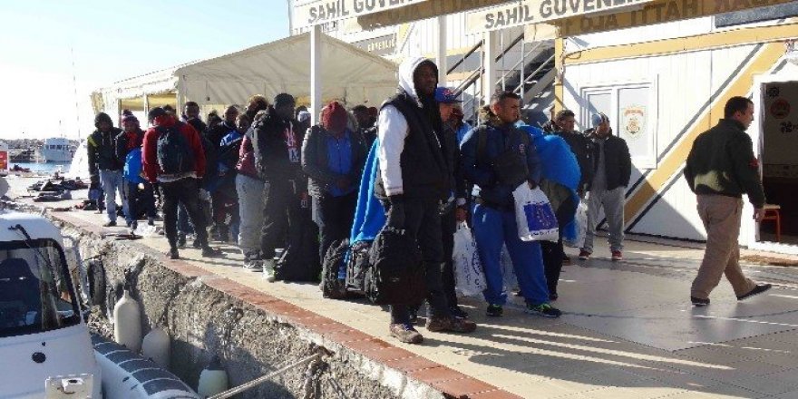 Ayacık sahilinde 46 kaçak göçmen yakalandı