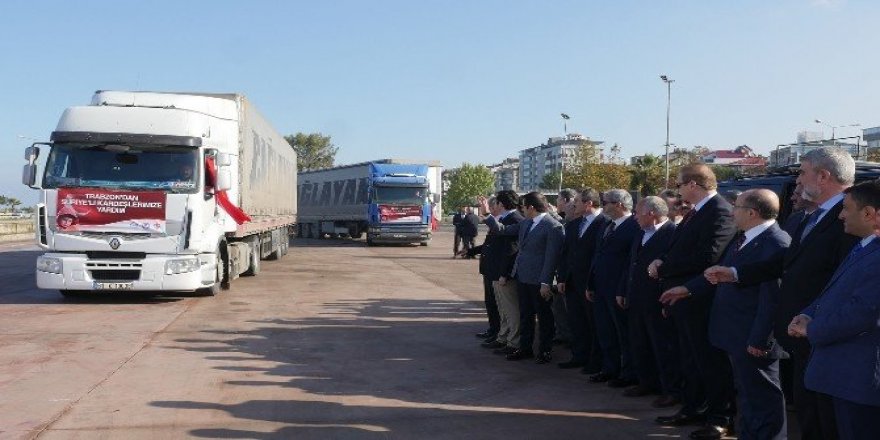 Trabzon’dan Suriyeli mülteciler için yardım TIR’ları yola çıktı