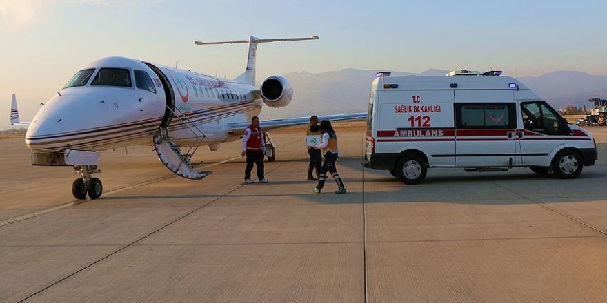 Parkinson hastası ambulans uçakla sevk edildi