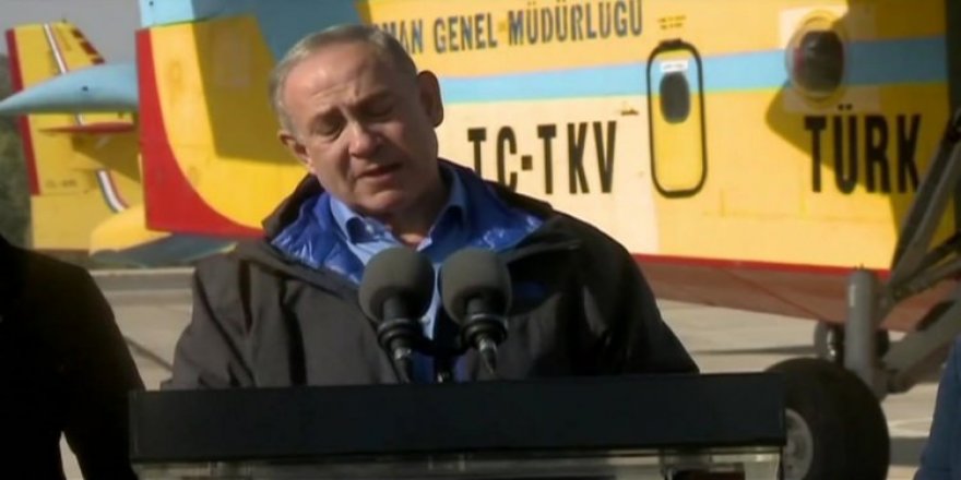 Netanyahu Türk uçaklarının önünde konuştu!