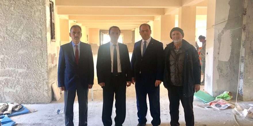 Kaymakam Özyiğit, okul inşaatını denetledi