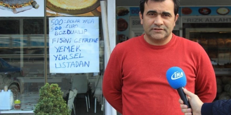 Dövizini bozdurana yemek bedava