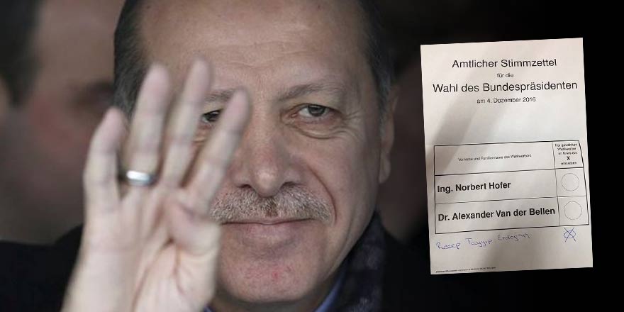 Avusturya'da Cumhurbaşkanı Erdoğan'a oy çıktı