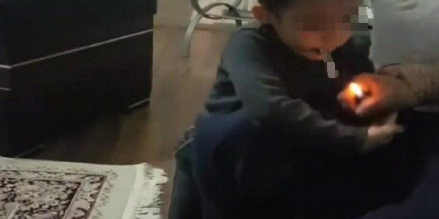Küçük çocuğa sigara içirmeye kalktı
