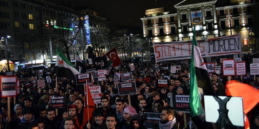 Almanya'da 'Halep' protestosu