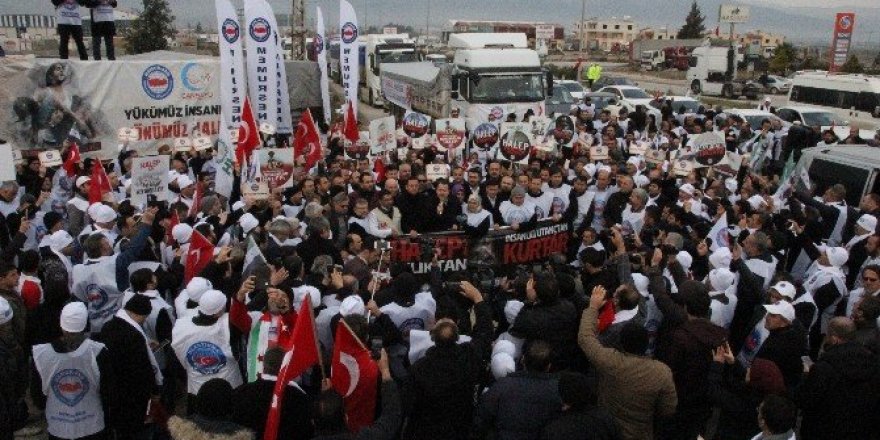 “Halep’e Yol Ver” konvoyu Hatay’da
