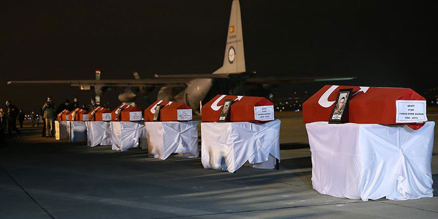 Terör saldırısında şehit olan 7 asker için tören