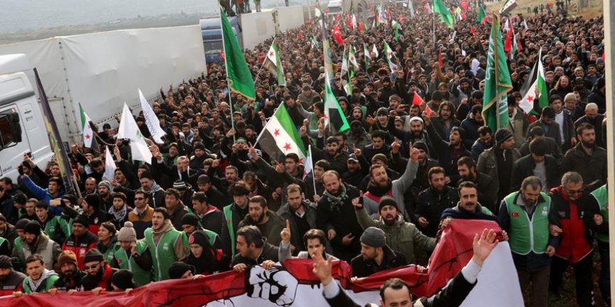 Reyhanlı'da Halep'teki sivillere destek yürüyüşü
