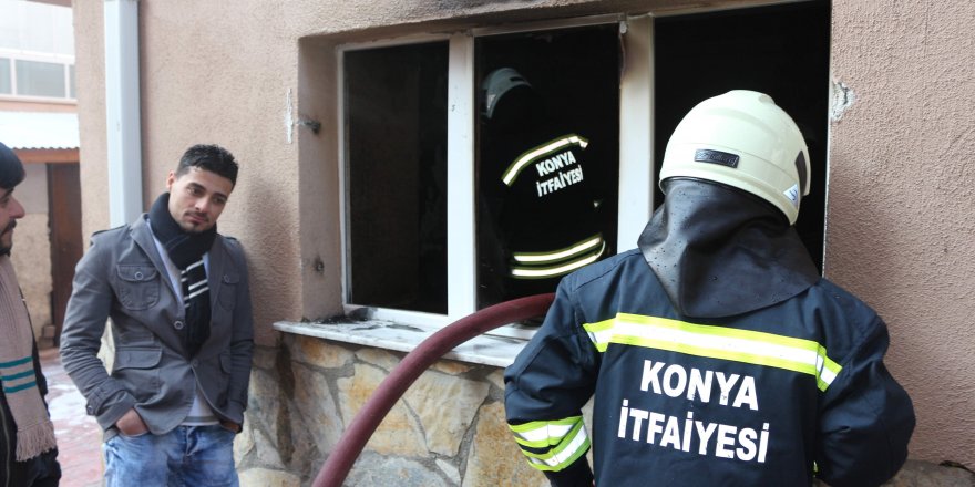 Suriyeli ailenin kaldığı evde yangın