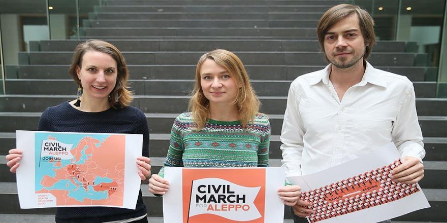 Berlin'den 'Halep İçin Sivil Yürüyüş'