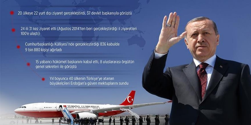 Cumhurbaşkanı Erdoğan 2016'da 20 ülkeyi ziyaret etti