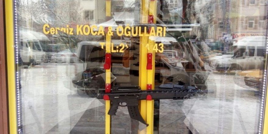 Camı kırdı, tüfek çaldı