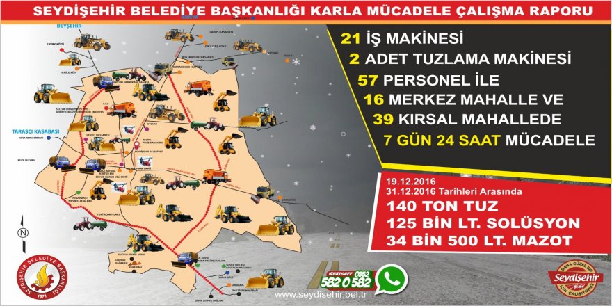 Seydişehir Belediyesi, karla mücadele raporunu açıkladı