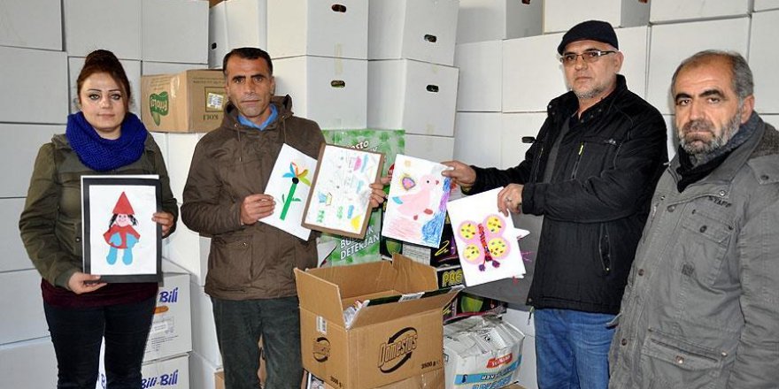 Minik yüreklerden Halepli çocuklara bisküvi ve çikolata