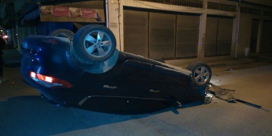 Takla atan otomobilin sürücüsü ortadan kayboldu