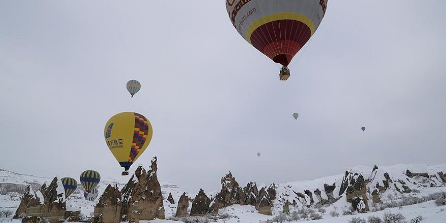 250 bin turist Kapadokya'yı kuşbakışı izledi
