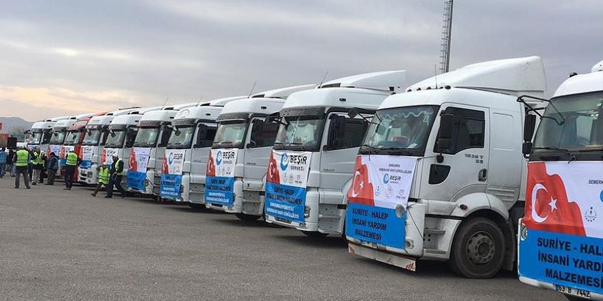 Sınır ötesine 11 tır insani yardım