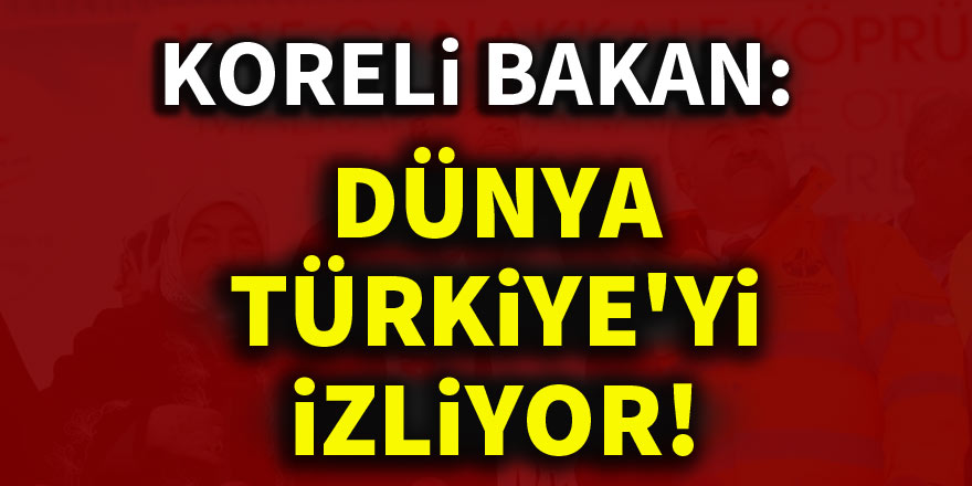 Koreli Bakan: Dünya Türkiye'yi izliyor!