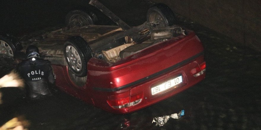 Adana’da otomobil sulama kanalına uçtu: 1 ölü 1 yaralı